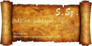 Sári Szelina névjegykártya